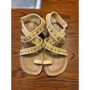 Franco Sarto Women's Ina Strappy Sandal Tan Neutral Size 8.5